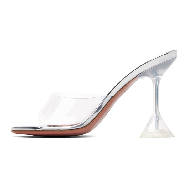  아미나 무아디 Amina Muaddi Transparent Lupita Glass Slipper Heeled Sandals 242415F125009