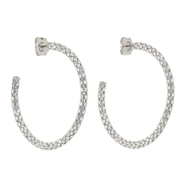  아미나 무아디 Amina Muaddi Silver Large Cameron Hoop Earrings 232415F022004