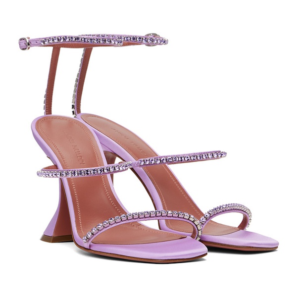  아미나 무아디 Amina Muaddi Purple Gilda Heeled Sandals 242415F125016