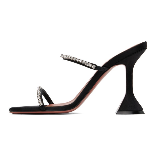  아미나 무아디 Amina Muaddi Black Gilda Slipper Heeled Sandals 242415F125050