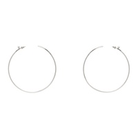 아미나 무아디 Amina Muaddi Silver Maya Hoop Large Earrings 242415F022009