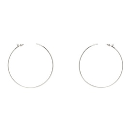 아미나 무아디 Amina Muaddi Silver Maya Hoop Large Earrings 242415F022009
