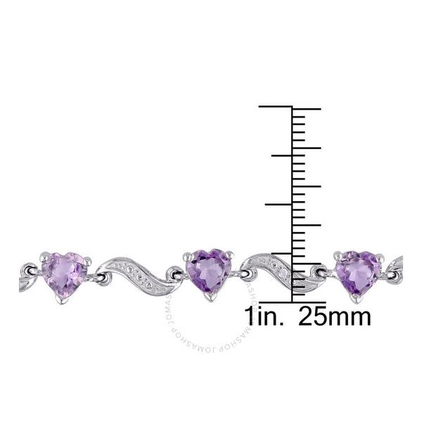  A모우 MOUR 5 CT TGW Amethyst and Diamond Heart S-link Bracelet in Sterling Silver JMS007734