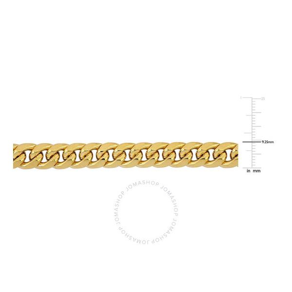  A모우 MOUR 9.25mm Miami Cuban Link Chain Bracelet In 10K Yellow Gold, 7.5 In JMS009936