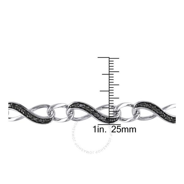  A모우 MOUR 1/4 CT TW Black Diamond Infinity Link Bracelet In Sterling Silver with Black Rhodium JMS006381