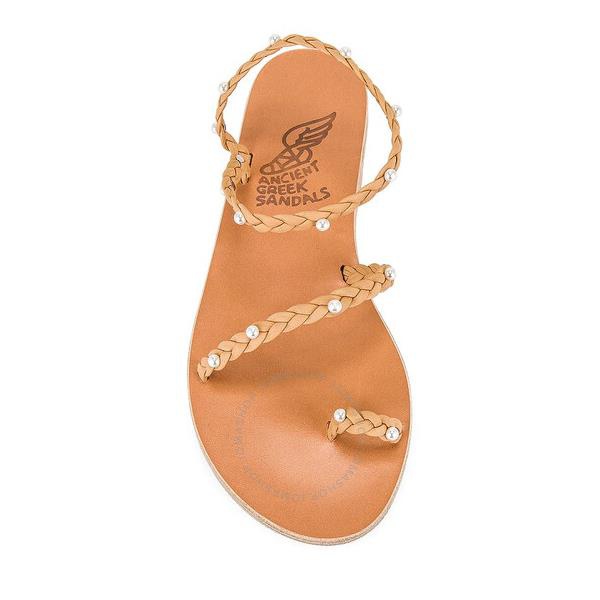  에인션트 그릭 샌들 Ancient Greek Sandals Ladies Natural Eleftheria Pearls Flat Sandals 11168 1025 00317