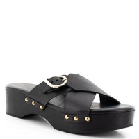 에인션트 그릭 샌들 Ancient Greek Sandals Ladies Black Marilisa Clogs 10952-1051-00039