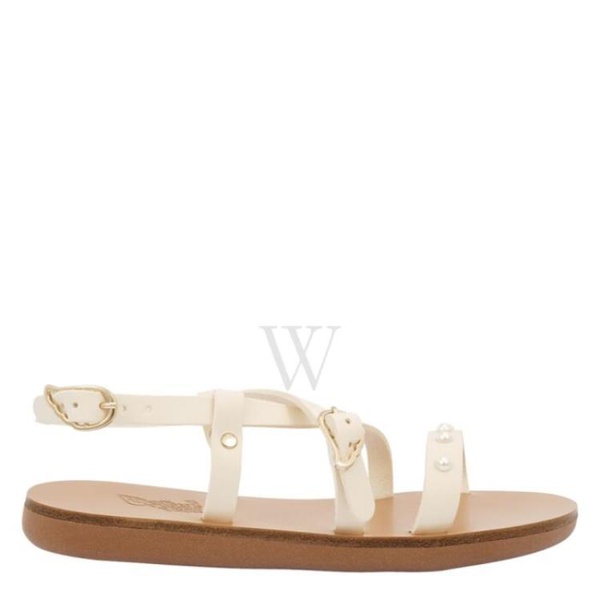  에인션트 그릭 샌들 Ancient Greek Sandals Kids Off White Leather Soft Pearl Sandals 11224 1051 00379