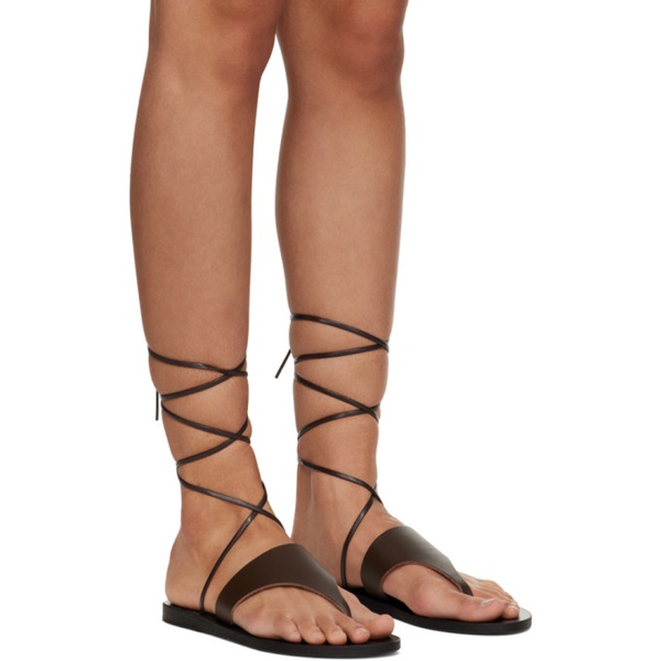  에인션트 그릭 샌들 Ancient Greek Sandals Brown Nychta Sandals 241674F124022