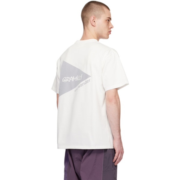  앤드원더 And wander White 그라미치 Gramicci 에디트 Edition T-Shirt 242817M213002