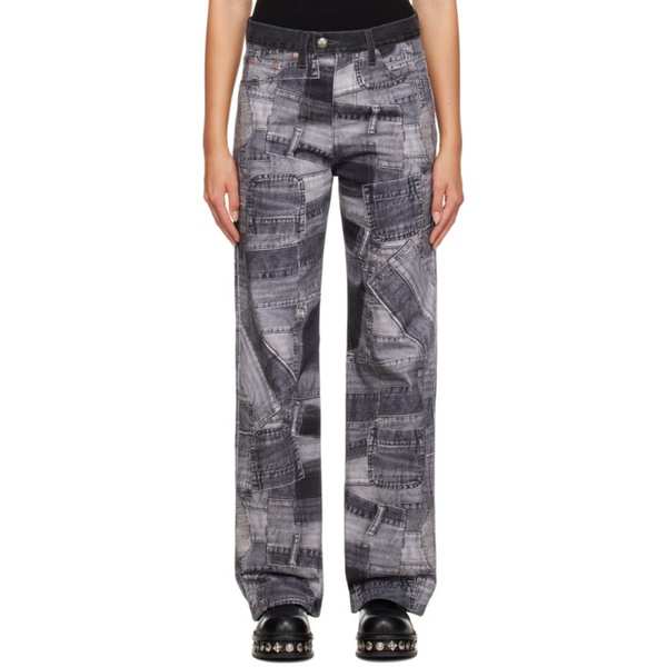  앤더슨벨 Andersson Bell Gray Patchwork Jeans 232375F069002