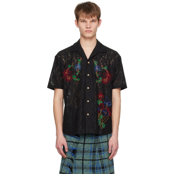  앤더슨벨 Andersson Bell Black Flower Mushroom Shirt 231375M192007