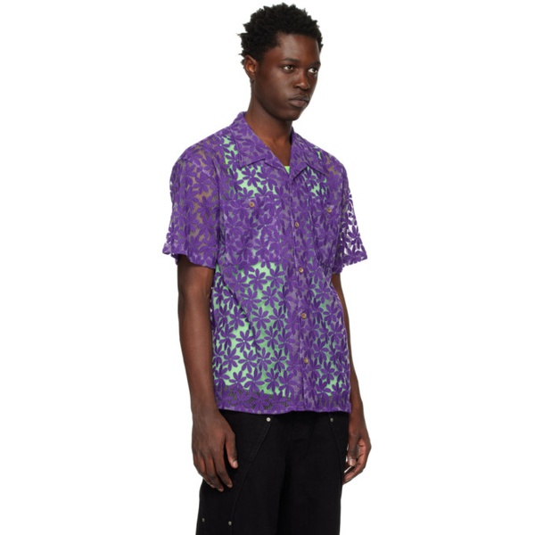  앤더슨벨 Andersson Bell Purple Flower Shirt 231375M192023