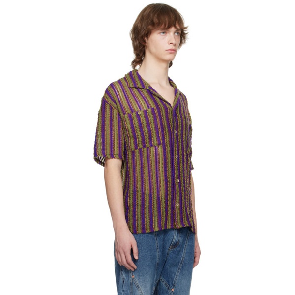  앤더슨벨 Andersson Bell Purple Sheer Shirt 231375M192003