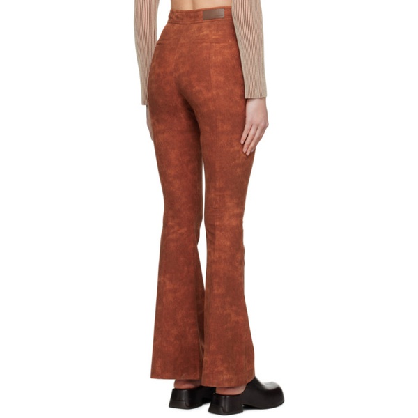  앤더슨벨 Andersson Bell Orange Paneled Faux-Leather Trousers 231375F087002