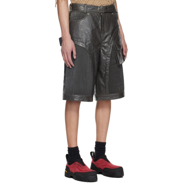  앤더슨벨 Andersson Bell Gray Sunbird Faux-Leather Shorts 241375M193000