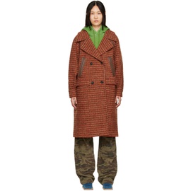 앤더슨벨 Andersson Bell Orange & Brown New Prato Plaid Coat 222375F059006