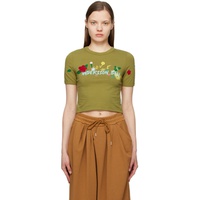 앤더슨벨 Andersson Bell Khaki Dasha Flower Garden T-Shirt 231375F110001