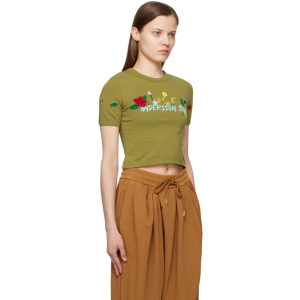  앤더슨벨 Andersson Bell Khaki Dasha Flower Garden T-Shirt 231375F110001