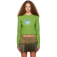 앤더슨벨 Andersson Bell Green Crazy Flower Long Sleeve T-Shirt 232375F110006