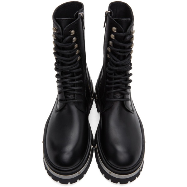  앤드윌 미스터 Ann Demeulemeester Black & Silver Oversized Sole Tucson Lace-Up Boots 202378F114088