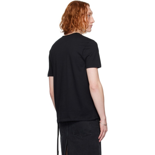  앤드윌 미스터 Ann Demeulemeester Black Embroidered T-Shirt 232378M213010