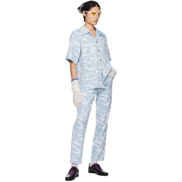  안나수이 Anna Sui SSENSE Exclusive Blue & White Trousers 241894M191000