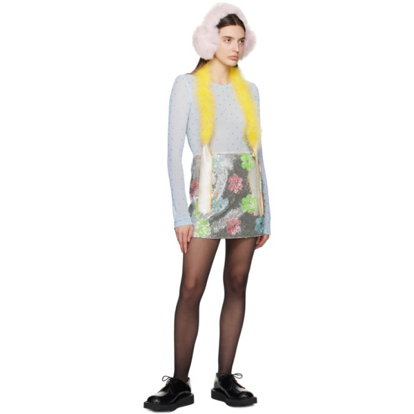  안나수이 Anna Sui Multicolor Sequinned Miniskirt 241894F090005