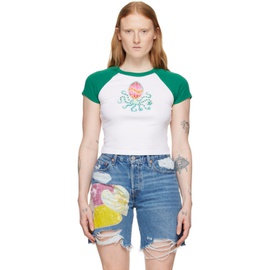 안나수이 Anna Sui White & Green Octopus T-Shirt 241894F110009
