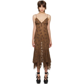 안나수이 Anna Sui SSENSE Exclusive Brown Midi Dress 231894F054013
