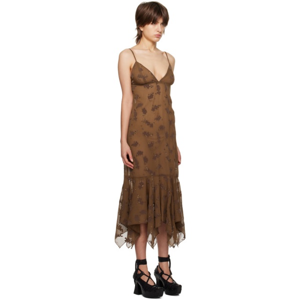  안나수이 Anna Sui SSENSE Exclusive Brown Midi Dress 231894F054013