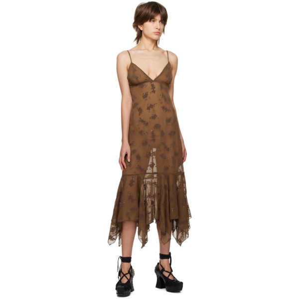  안나수이 Anna Sui SSENSE Exclusive Brown Midi Dress 231894F054013