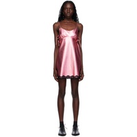 안나수이 Anna Sui Pink Metallic Faux-Leather Minidress 232894F052001