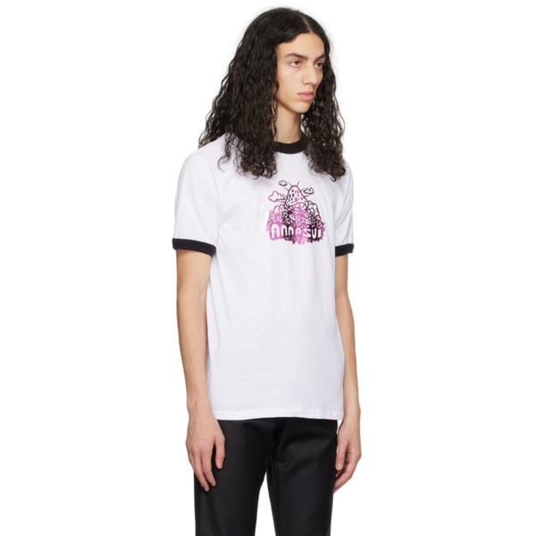  안나수이 Anna Sui SSENSE Exclusive White Mushroom Foil T-Shirt 231894M213001