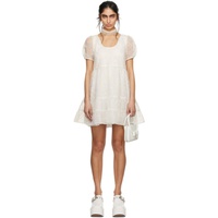 안나수이 Anna Sui SSENSE Exclusive White Gathered Minidress 242894F052001