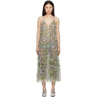 안나수이 Anna Sui Green Floral Midi Dress 241894F054006