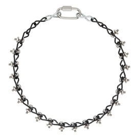 Apartment 1007 SSENSE Exclusive Silver & Black #14 Necklace 241605M145005