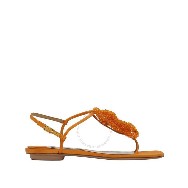  Aquazzura Ladies Mango Chain Of Love Flat Sandals CLVFLAS0-SAT-MNG