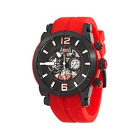 Arbutus Wall Street Black Dial Red Silicone Mens Watch AR606BRR