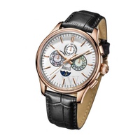 Arbutus MEN'S B로아 ROADWAY Genuine Leather White Dial Watch AR1904RWB