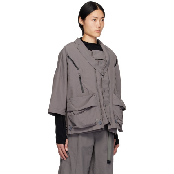  Archival Reinvent Gray Layered Jacket 241701M180005