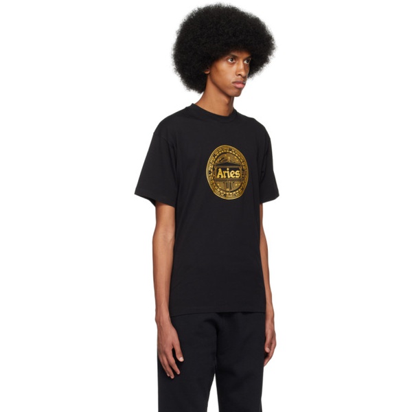 에리즈 Aries Black Nu-Money T-Shirt 231136M213011