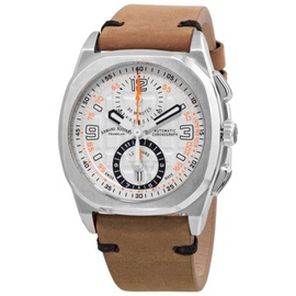 Armand Nicolet MEN'S JH9 Chronograph Leather Silver Dial Watch A668HAA-AO-PK4140CA