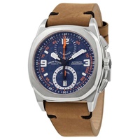 Armand Nicolet MEN'S JH9 Chronograph Leather Blue Dial Watch A668HAA-BO-PK4140CA