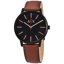 Armani Exchange MEN'S Cayde Leather Black Dial Watch AX2706