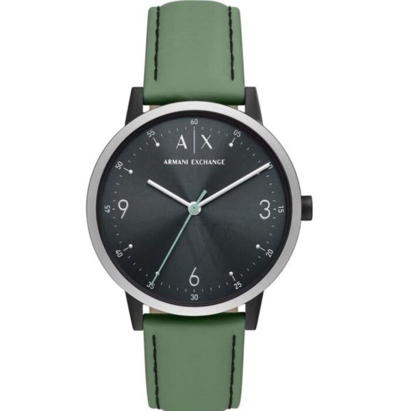  Armani Exchange MEN'S Cayde Leather Black Dial Watch AX2740