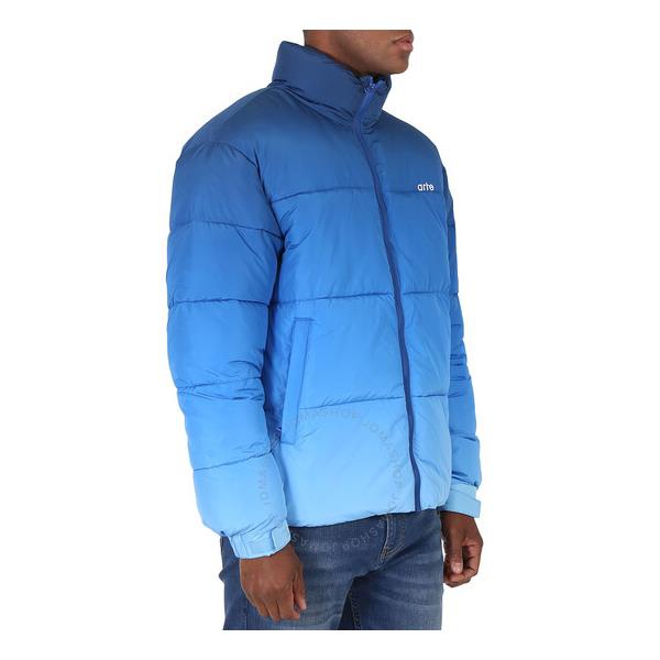  Arte Antwerp Mens Blue Joey Regular-Fit Degrade Puffer Jacket AW22-034J-BLUE