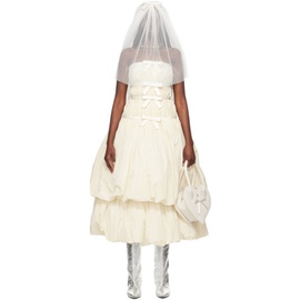애슐리 윌리엄스 Ashley Williams SSENSE Exclusive 오프화이트 Off-White Bow Midi Dress 242927F054000