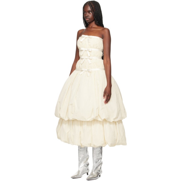  애슐리 윌리엄스 Ashley Williams SSENSE Exclusive 오프화이트 Off-White Bow Midi Dress 242927F054000