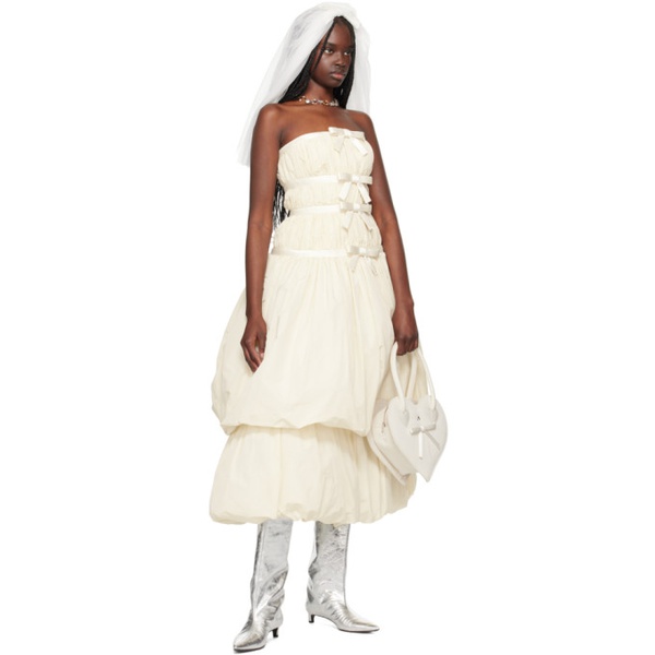  애슐리 윌리엄스 Ashley Williams SSENSE Exclusive 오프화이트 Off-White Bow Midi Dress 242927F054000